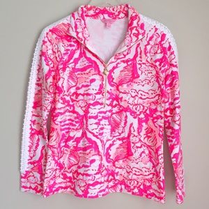 Lilly Pulitzer Pink Half Zip Pullover